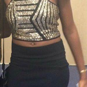 Sequin crop top